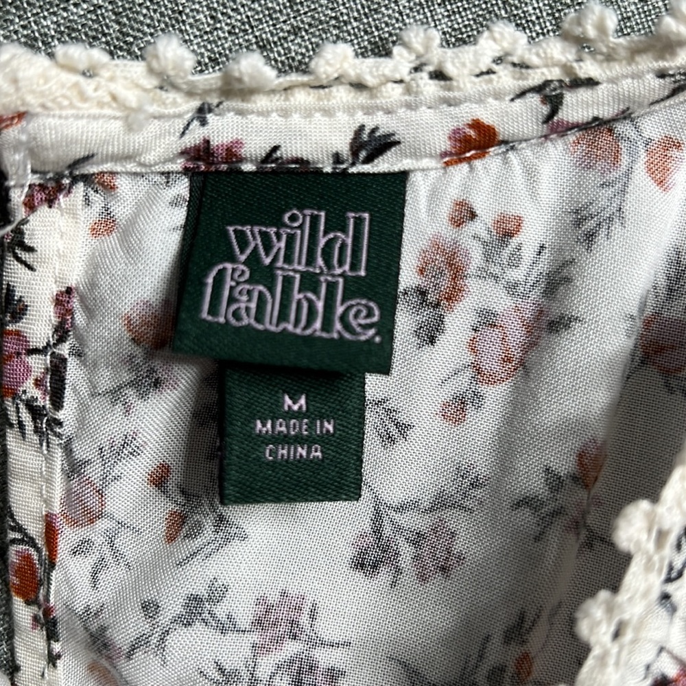 Wild Fable Cap Sleeve Cream Dress with Floral Print - Picture 3 of 3